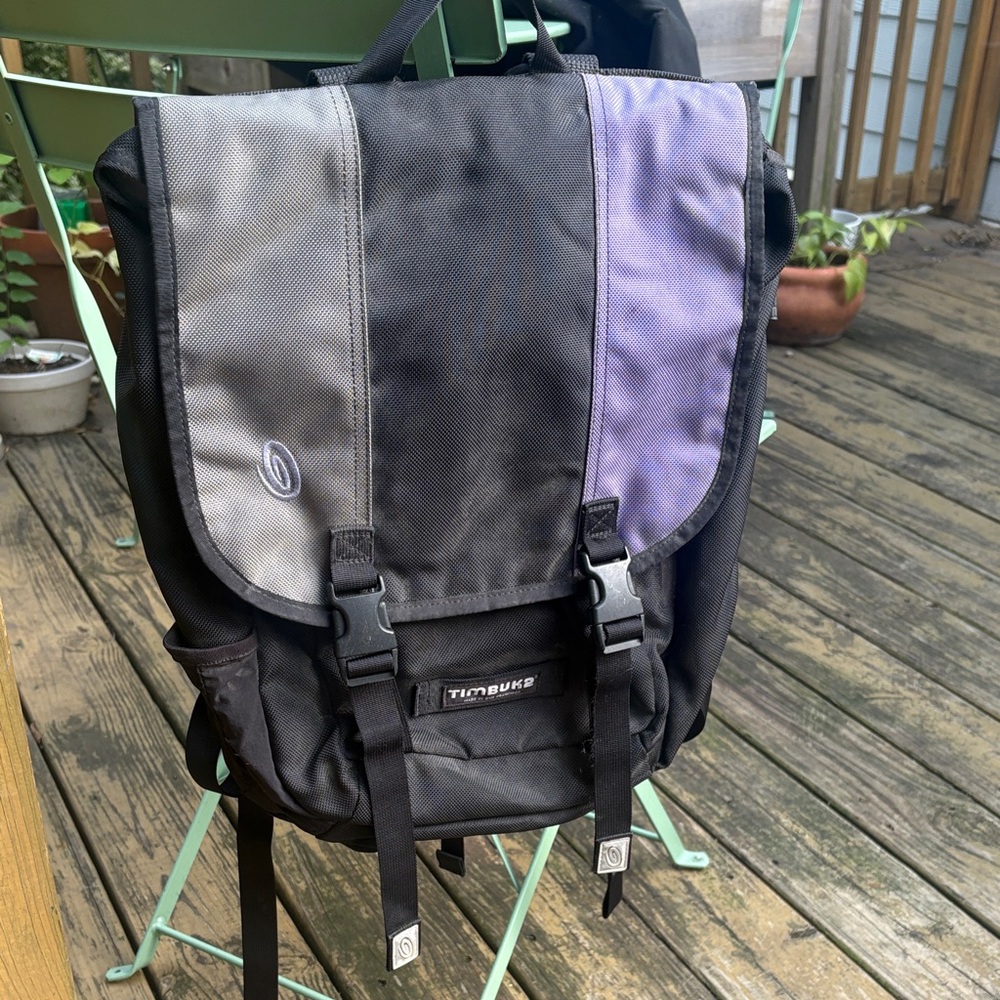 Timbuk2 Custom Backpack with Gray and Purple Panels